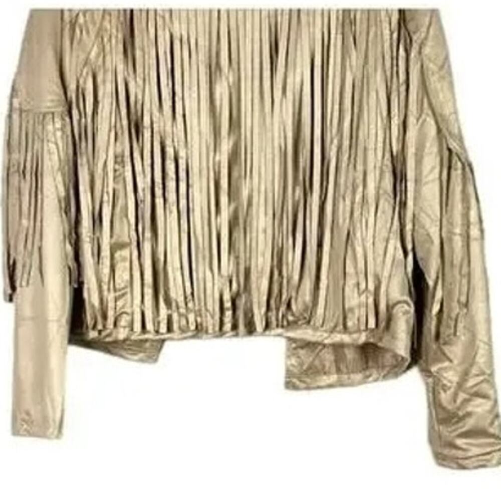 NWT Miss Sparkling Soft Faux Western Fringe Suede Lined Jacket Coat M CreamBeige - Picture 10 of 15